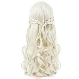 CWENDANER Peluca Para Mujer, Rubia de 66cm, Para Carnaval,Medieval, Vikinga,Disfraz de Carnaval.