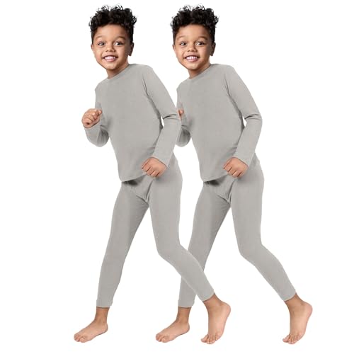 ROCKY Thermal Underwear for Kids, Boys 2 Pack Thermals, Long Johns Underwear, Base Layer for Cold Weather/Skiing - Pack of 2