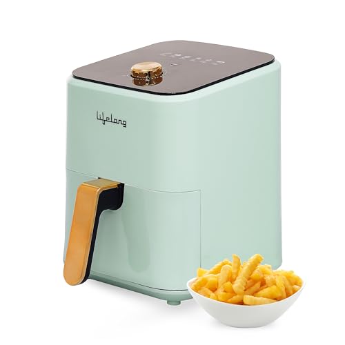 Lifelong 4L Air Fryer 1200W With Timer Selection Control | Hot Air Circulation Technology (Llhfd423, Green), 4 Liter