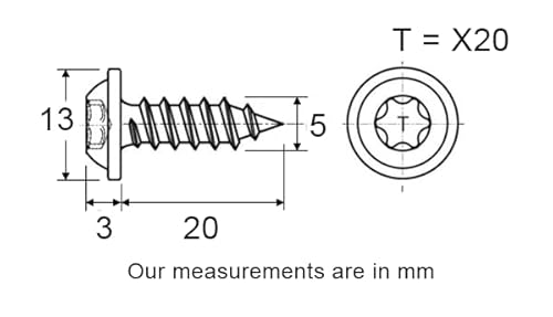 Restagraf 228247 Schrauben aus weichem Material, 5 mm x 19 mm