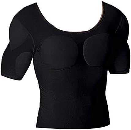 Fake Muscle Suit Shirt Men Invisible Simulation of Fattening Thin Elastic Detachable Bottoming Shirt