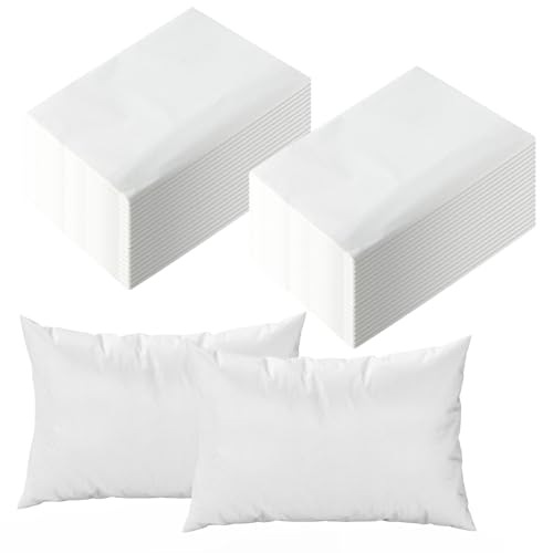 JMU 200PCS Disposable Pillow Case 21" x 30", Tissue/Poly Single Use Pillowcases Medical, White