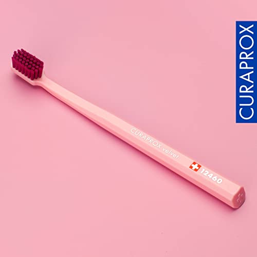 Image of Curaprox CS 12460 Velvet Soft Toothbrush - Sensitive Gum Care | Ultra-Gentle Cleaning with 12,460 Filaments | Single Pack, Pink-Fuchsia