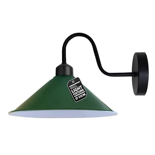 LEDSone Industrial Wall Lights Green Wall Lamps with Swan Neck Indoor E27 Vintage Wall Sconces for Bedroom, Living Room, Kitchen, Restaurant Coffee Shop — image 1