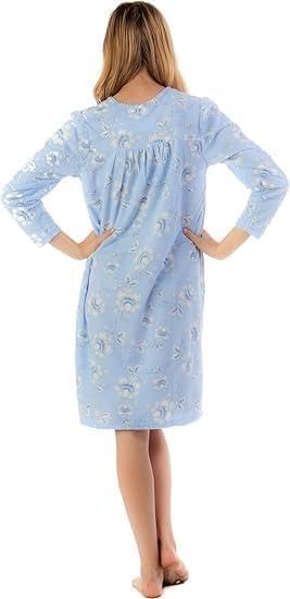 Image of Casual Nights Women's Cozy Long Sleeve Fleece Nightgown