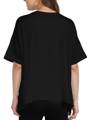 Buauty Womens Oversized Workout T-Shirt, Short Sleeve Crop Tops, Basic Casual Tshirts, Summer Loose Gym Athletic Tee4