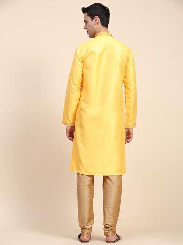 Kurta Pyjama Ethnique SKAVIJ Évitez l'Inconfort en Fête avec cette Robe Or Taille L - 2