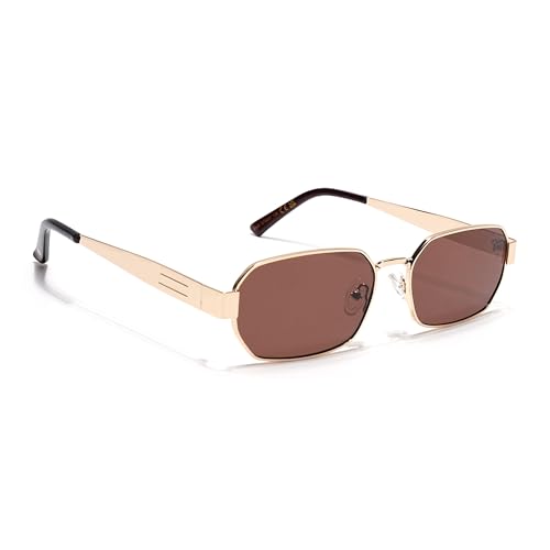 Image of EYEJACK by Voyage UV Protected Black Rectangle Sunglasses for Men & Women