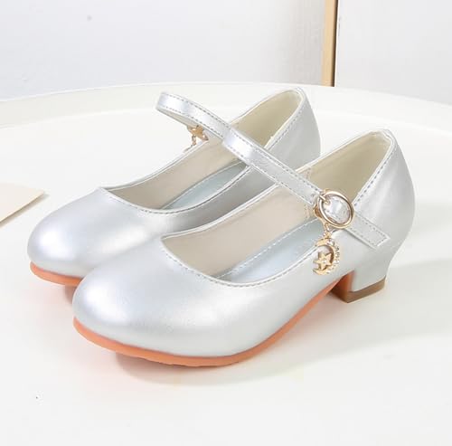 Girls PU Low Heel Dress Shoes Wedding Flower Party Princess Mary Jane Pumps4