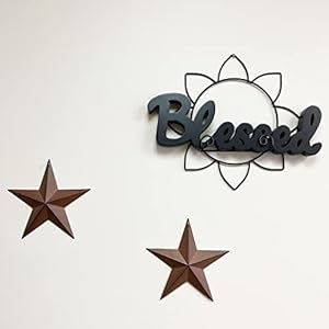 Yumbor rainbow handcrafts rustic metal 3d barn star patriotic wall decor country primitive july 4th decoration 8 inches  urban country home decor