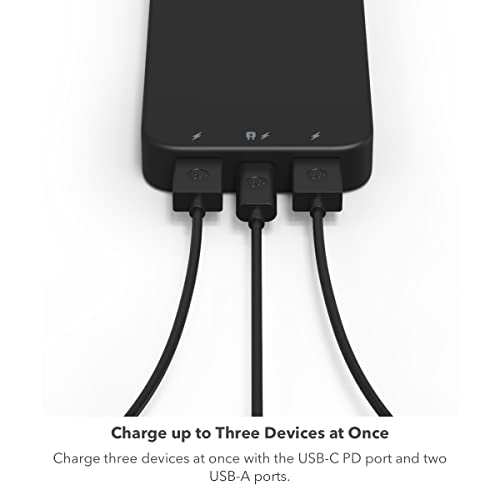 Image of mophie Powerstation 2023 with PD Power Bank - 10,000 mAh Large Internal Battery, (2) USB-A Port and (1) 20W USB-C PD Fast Charging Input /Output Port, Travel-Friendly