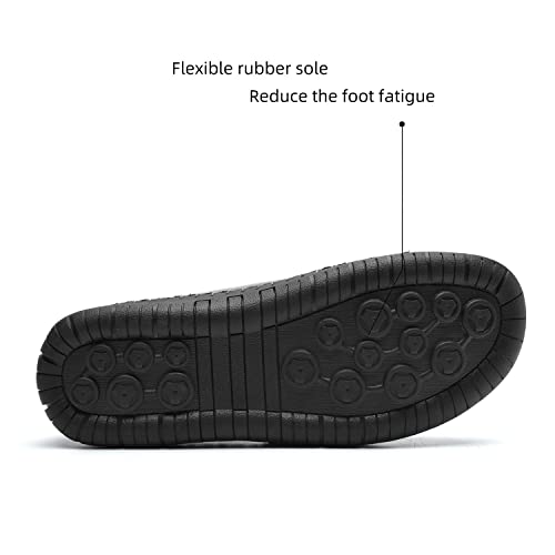 Alcubieree Mens Leather Casual Shoes Comfortable Fashion Sneakers Loafers Lightweight Dress Walking Driving Shoes For Men（Size 7.5-13） Yellow #TOP2