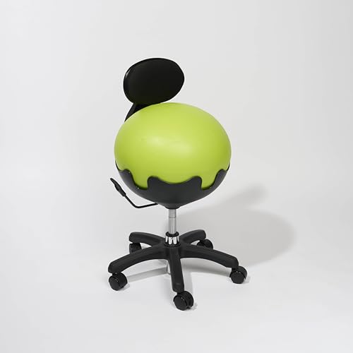 Aeromat Yoga Ball Chair for Office - Height Adjustable Exercise Ball Chair for Office - Yoga Chair for Spine Alignment - Ball Chair for The Office with Back Desk Ball Chair for Workspace (Green)