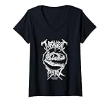Photo Gallery donna jurassic parc 2025 dinosauro skull art maglietta con collo a v Photo Gallery donna jurassic parc 2025 dinosauro skull art maglietta con collo a v