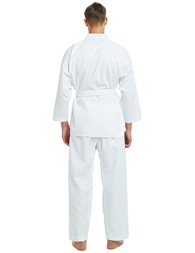 Image of TopTie V-Neck Taekwondo Uniform for Kids Adults, TKD Dobok Uniform Martial Arts Uniform with Belt