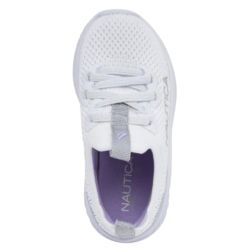 Nautica Girls Toddler Knit Slip-On Sneakers with Max Comfort Sole, Bungee Closure, Tennis Running Shoes for School and Play (Toddler/Little Kid)4