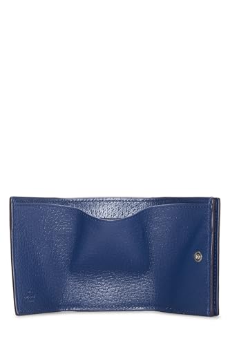 Pre-Loved GG Supreme Canvas Trifold Compact Wallet, Blue4