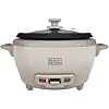 BLACK+DECKER 6-Cup Cooked (3 Cups Uncooked) Rice Cooker, Steaming Basket, Removable Nonstick Bowl, One-Touch Operation, Baked Stone