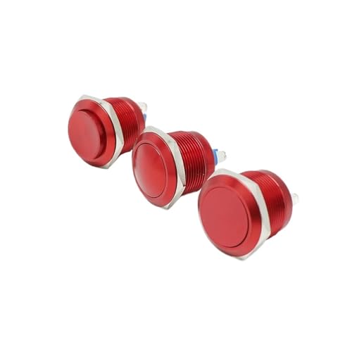 Bouton-poussoir 22mm en oxyde d'aluminium rouge haute finition