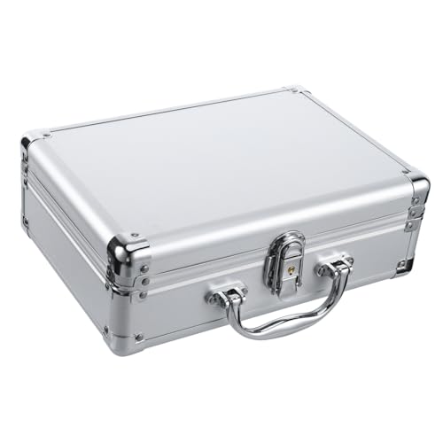 NUOBESTY Maletín de Aluminio Aleación Resistente con Asa Portátil para Herramientas y Accesorios Estuche Metálico para Viaje y Almacenamiento