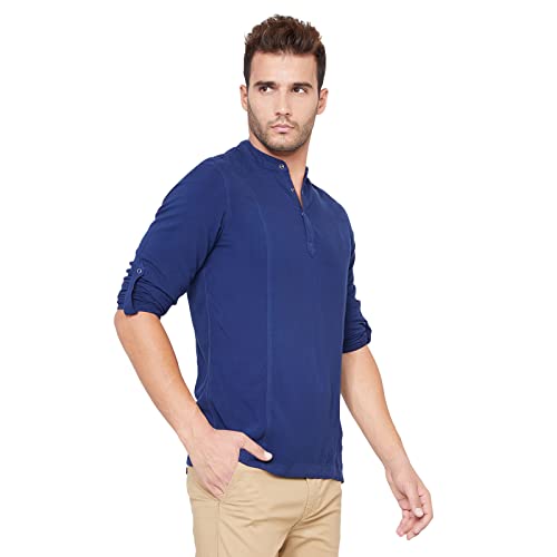 Image of Identiti Men Solid Slim Fit 100% Viscose Casual Shirt /Kurta for Men