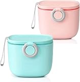 Paquete de 2 dispensadores portátiles de leche en polvo para bebés, contenedor de leche en polvo con espátula y cuchara, contenedor portátil de leche en polvo para viajes al aire libre
