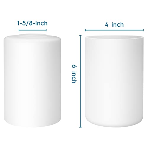 Image of Canomo 3 Packs Opal White Frosted Glass Lamp Shade Replacement, 6 inchx 4 inch Replacement Light Fixture Lampshade for Chandelier Pendant Lighting Fixture, 1-5 /8-Inch Opening