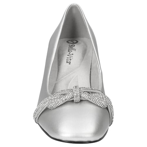 Bella Vita Women's Marigold Block Heeled Pumps, Silver, 10 - image 2