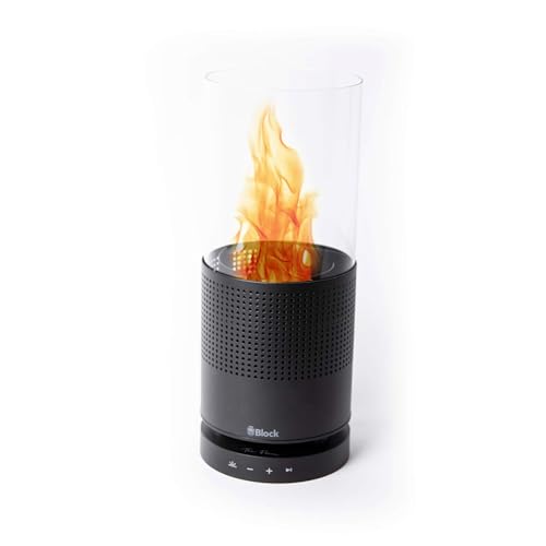 Preisvergleich Produktbild Block The Flame Tischfeuer und Bluetooth Laut­spre­Cher von Audioblock schwarz