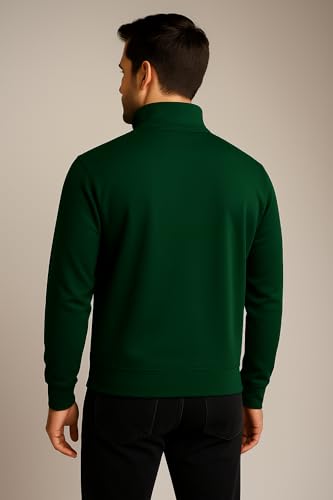 Image of Half Zipper Solid Sweatshirt for Men
