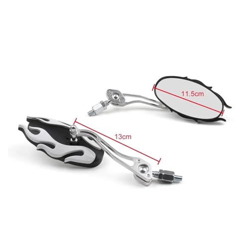 Rétroviseurs moto universels rétroviseur 8mm 10mm blanc de guidon - 3