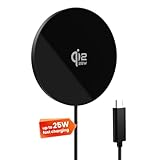 GEEKERA Qi2 25W Magnetisches Ladegerät: Ultradünnes Flaches Wireless Charger für Apple MagSafe iPhone 17/16/15/14/13/12&Samsung&Google, Ideal zum Gaming – Keine Überhitzung, Kein Kabelgewirr