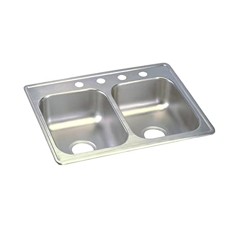 Image of Elkay Dayton D225194 Equal Double Bowl Drop-in Sink, 25 x 19 x 6.5, Stainless Steel