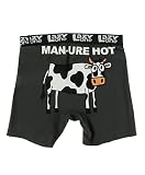 Lazy One Funny Animal Boxer Briefs for Men, Underwear for Men, Cow, Manure, Farm (Man-ure Hot, X-Large)