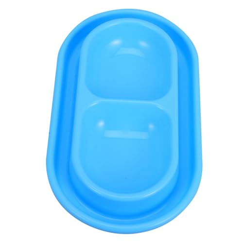 HAWILLOSCH 防????ダブルペットボウル 食べやすい小中型猫犬用 食事と水補給に 清潔維持簡単 ブルー