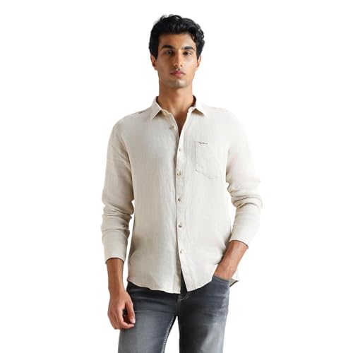 Image of Pepe Jeans Mens Linen Regular Fit Shirt
