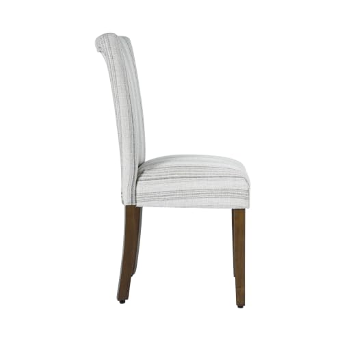 Image of HomePop Parsons Dining Chair - Gray Striped Pattern (Set of 2)