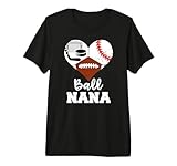 Ball Nana Heart Funny Football Baseball Hockey Nana Premium Tri-Blend T-Shirt