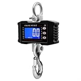 HpLive 1500Kg Digitale Hängewaage Kranwaage Mit LCD-Hintergrundbeleuchtung, Aluminiumgehäuse Und Hochpräzisionssensor, Verstärkter 45#-Stahlhaken Mit(black)