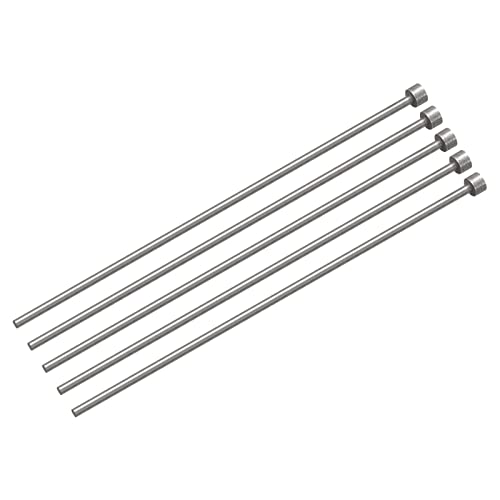 sourcing map 5 Stück Gerade Auswerferstifte Pin Punches 2,5mm (3/32) Durchmesser Werkzeug Auswerferstifte 65Mn Stahl Kunststoffteile Auswerfer für Kunststoffform Mechanische Wartung 150mm (6)