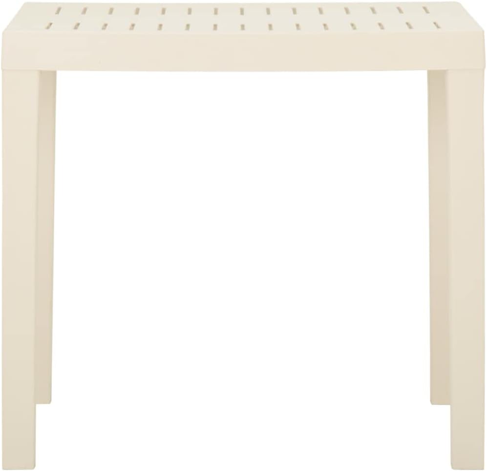 Patio Table,Outdoor Dining Table,Coffee Side Table,Garden Table, Outdoor Patio Furniture,Farmhouse Rustic Table,Plant Table,for Beach,Picnic,Backyard, White 31.1"x25.6"x28.3" Plastic