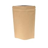 AwePackage Heavy Duty Kraft Paper Self Standing Resealable Zipper Pouch Bags (1 oz- 16 oz) - FDA and USDA compliant (100, 5 Oz)