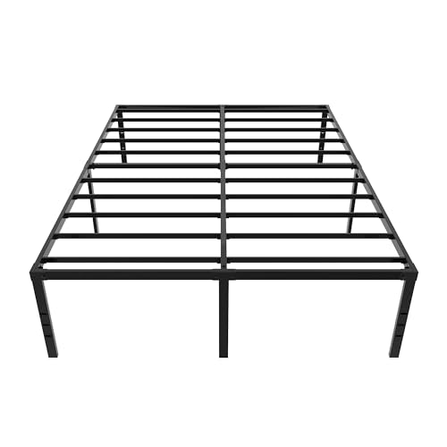 Image of Yedop 18 Inch King Size Bed Frame, King Size Bed Frame No Box Spring Needed, 2500 lbs Heavy Duty Steel Slat Support, Non-Slip and Noise Free, King Size Bed Frame 18 Inch High, Bedroom, Black