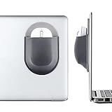 Epessa Universal Stick-On Mouse Pouch, Holder for Wireless Mouse, Sleeve for Laptop, Reusable Adhesive, No Glue Residue, Compatible with iPad or MacBook (Grey)