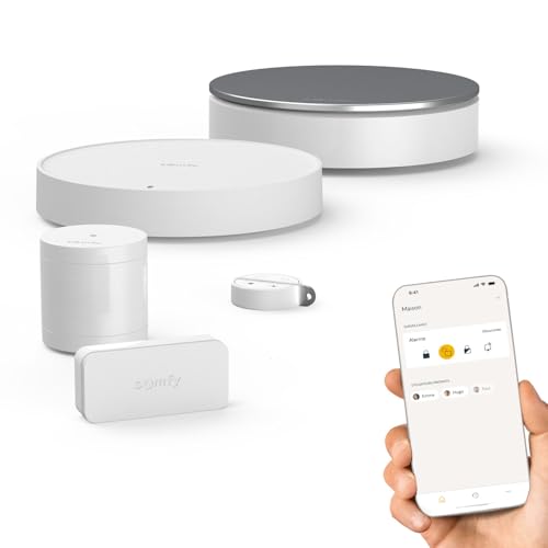 Somfy 1875279 - Home Alarm Essential Starter Pack - Système d'Alarme Maison sans Fil Connecté WiFi - 1 IntelliTAG - 1 détecteur de Mouvement - 1 Badge - Compatible...