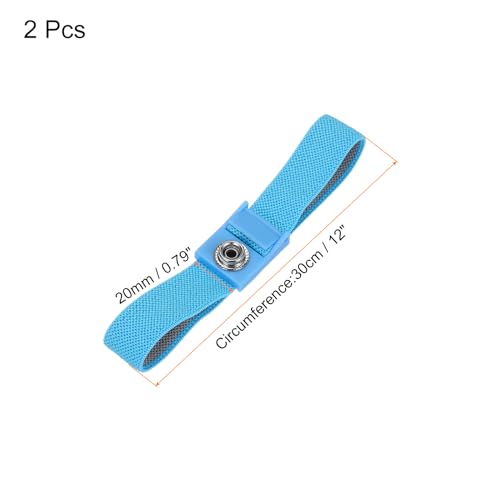 Image of MECCANIXITY 2 Pack ESD Anti Static Wrist Strap 12 inch Circumference Adjustable Antistatic Bracelet Set Wire Alligator Clip for Computer Electronics Repair