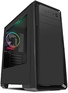 CiT Dark Soul Black Midi Case with 1 x 120mm GameMax Mirage ARGB Rear Fan and Side Window Panel - Black