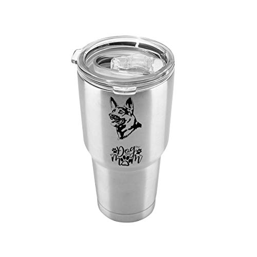 German Shepherd Dog Mom Tumbler - 30oz - With Stainless Straw And Sealed Lid - A Birthday Gift For Women German Shepherd Dog Lovers