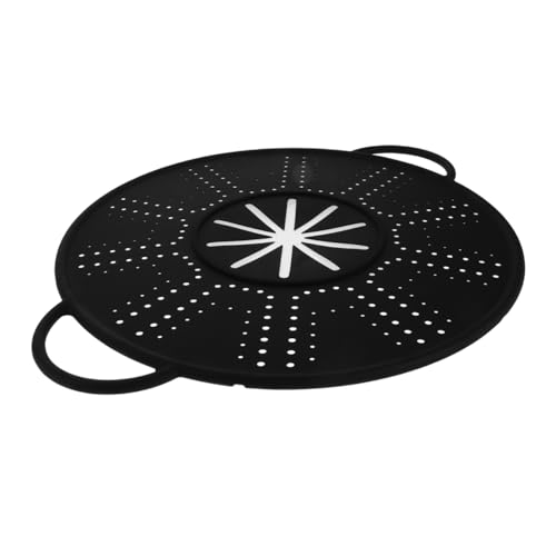 CALLARON Silicone Splatter Screen with Side Handles - Heat-Resistant Pan Cover and Drain Board for Frying, 13.39 x 11.02 Inch