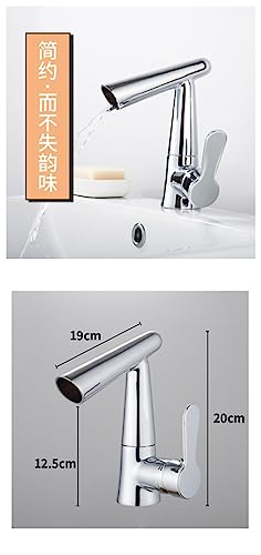 Mitigeur de lavabo anti-éclaboussures cascade noir chrome pour évier - 4